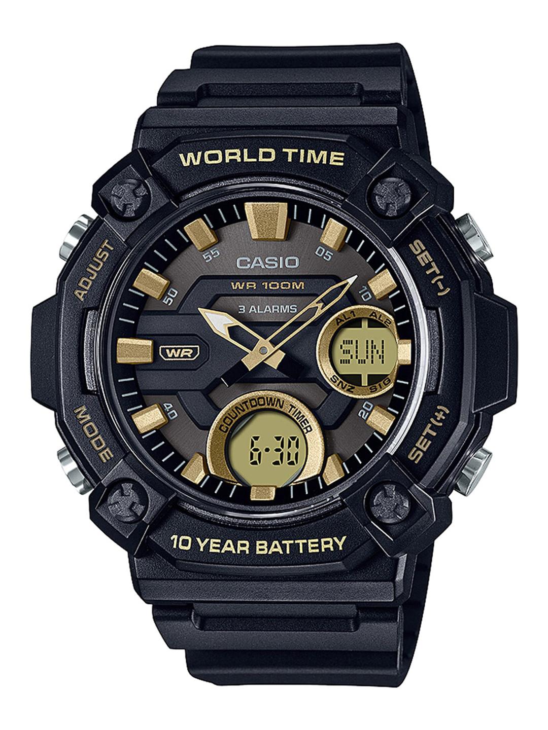Casio Youth Analog-Digital Gold Dial Men AEQ-120W-9AVDF (AD264)
