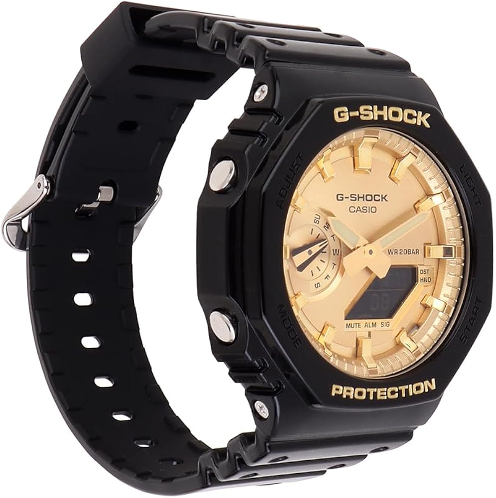 Casio G-Shock GA-2100GB-1ADR Gold Analog-Digital Dial Black Resin Strap Men's Watch Shock and 200M Water Resistant G1453