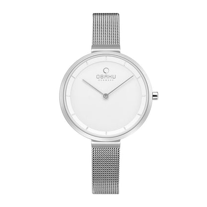 Obaku Women White Analogue Watch V227LXCIMC